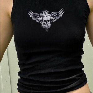 John Galt Black Winged Skull Tank Top